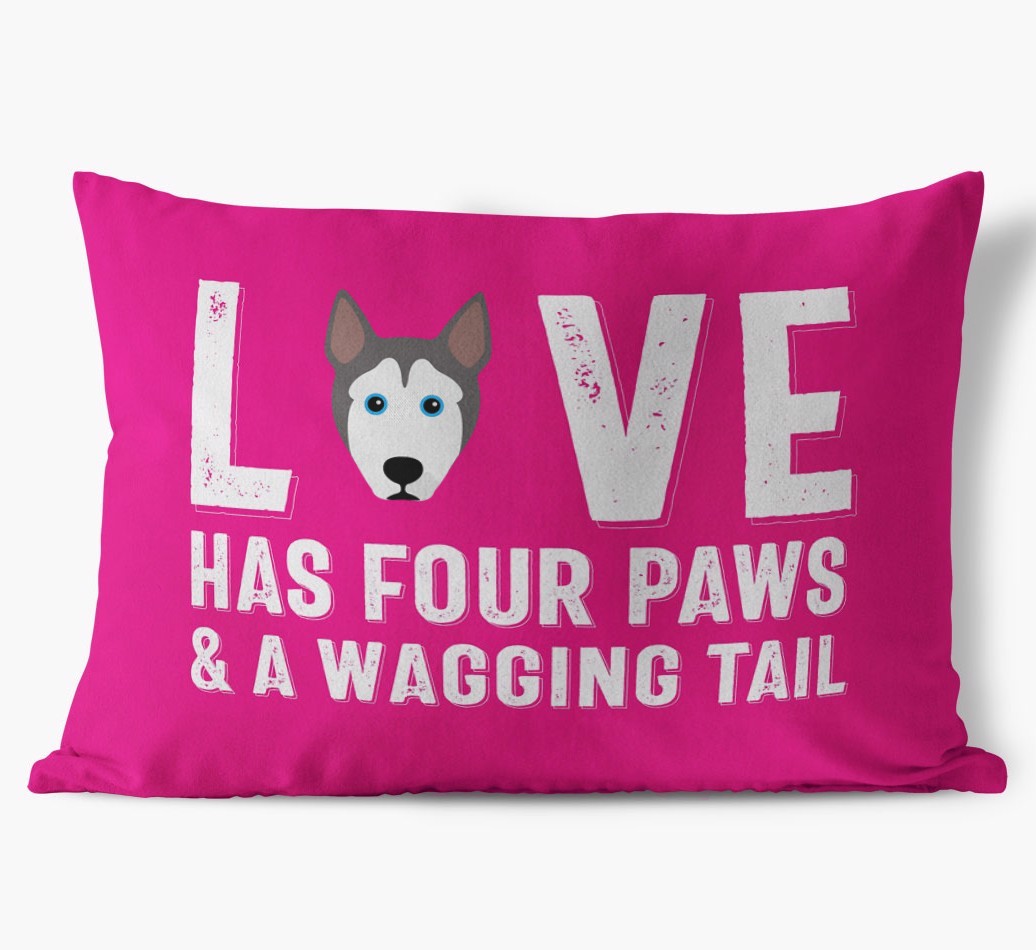 Love Has Four Paws: Personalised {breedFullName} Soft Touch Cushion