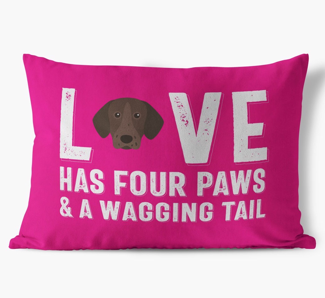 Love Has Four Paws: Personalised {breedFullName} Soft Touch Cushion