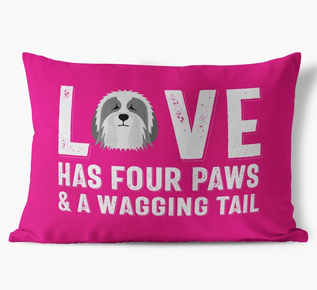 Love Has Four Paws: Personalised {breedFullName} Soft Touch Cushion