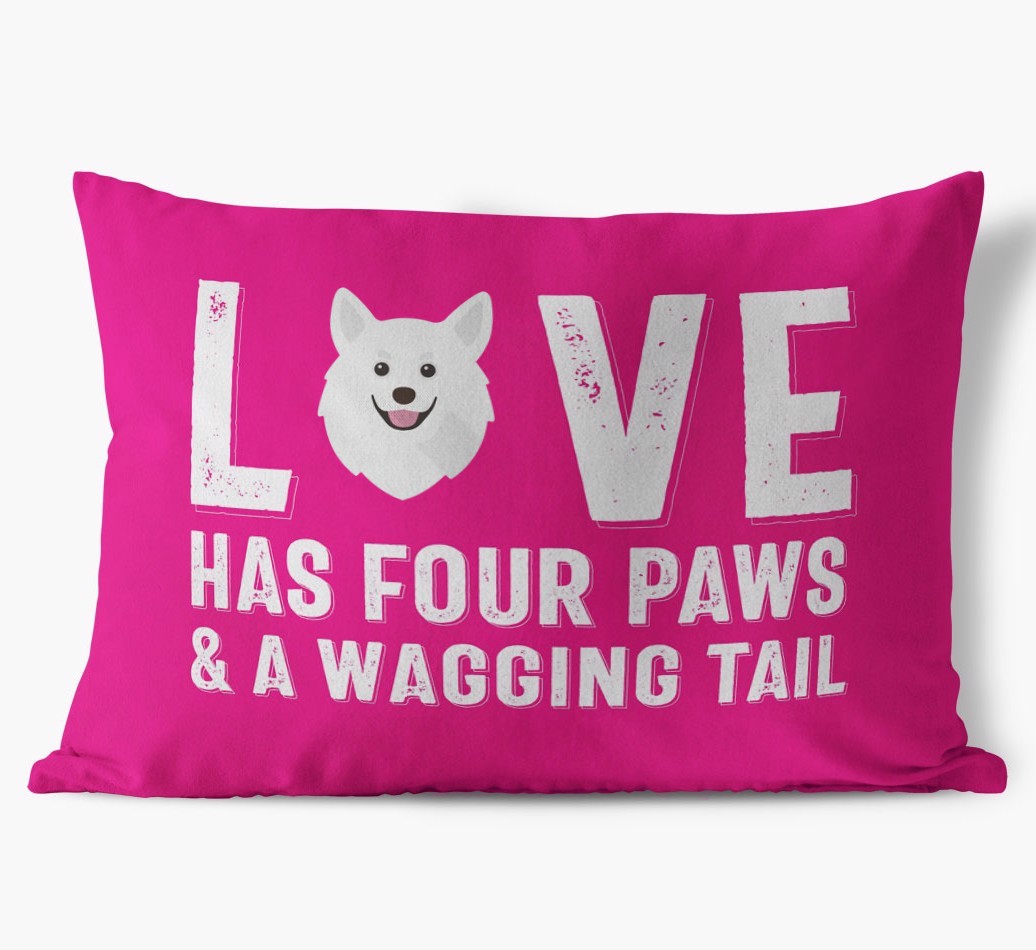 Love Has Four Paws: Personalised {breedFullName} Soft Touch Cushion