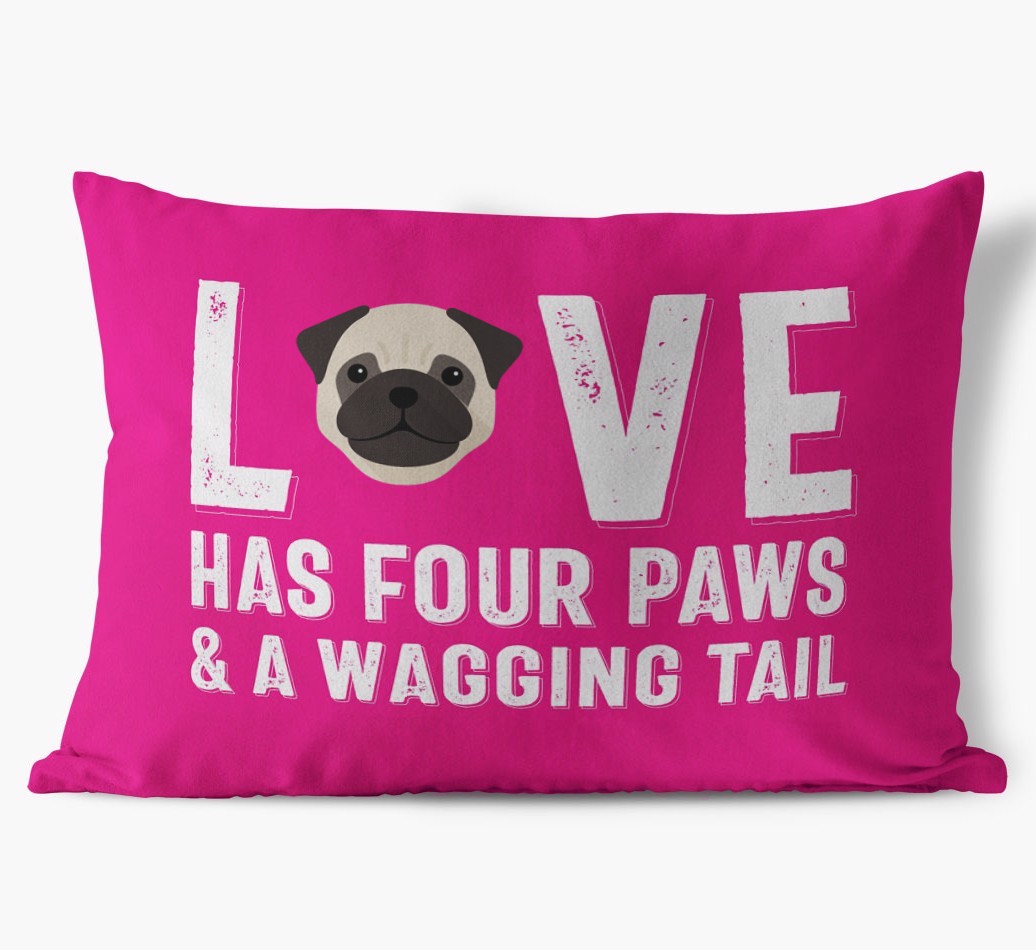 Love Has Four Paws: Personalised {breedFullName} Soft Touch Cushion
