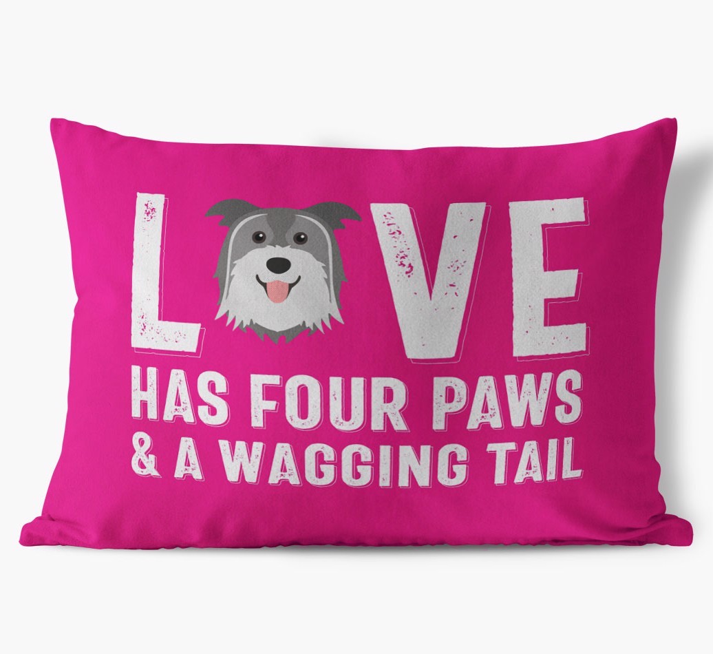 Love Has Four Paws: Personalised {breedFullName} Soft Touch Cushion