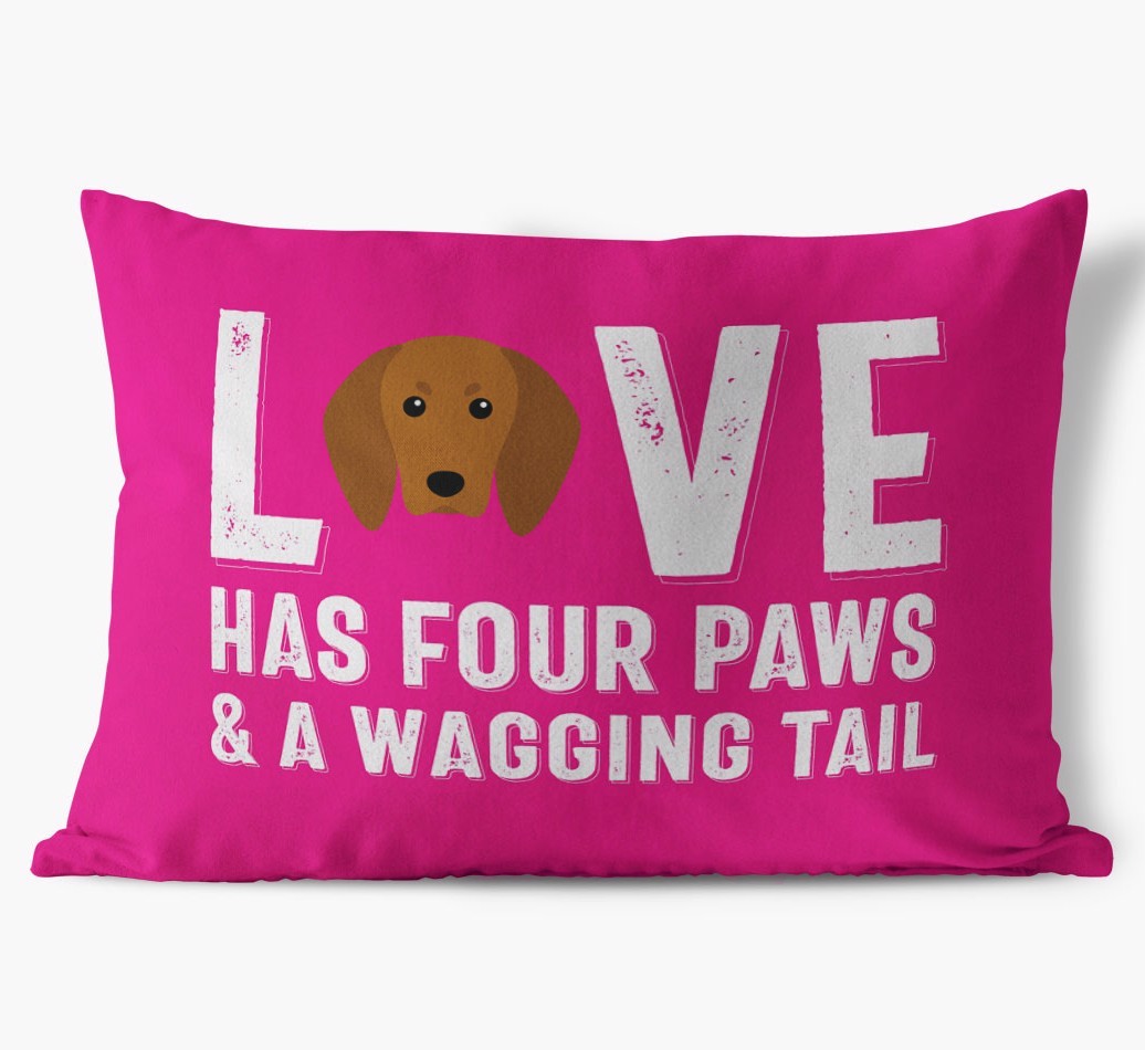 Love Has Four Paws: Personalised {breedFullName} Soft Touch Cushion