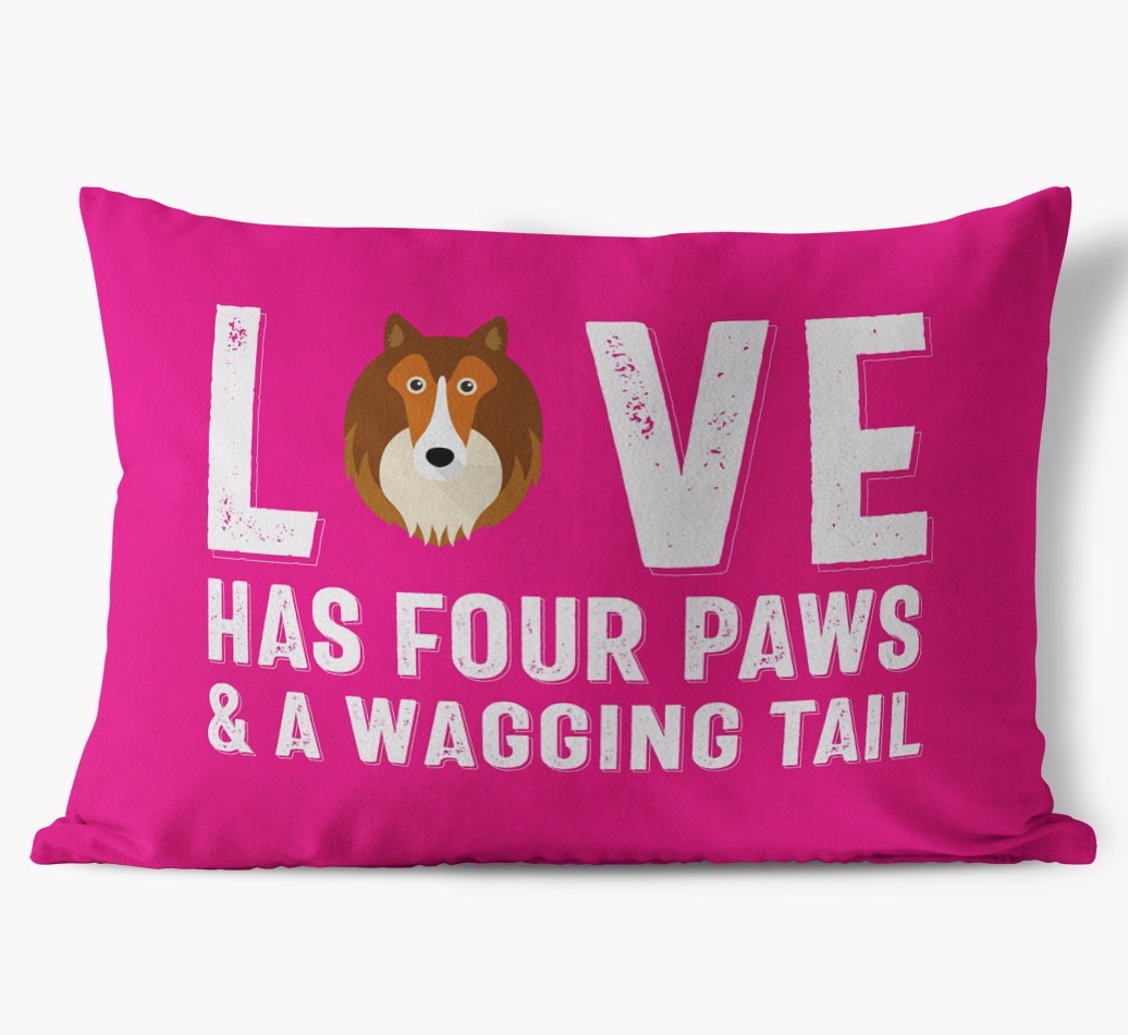 Love Has Four Paws: Personalised {breedFullName} Soft Touch Cushion