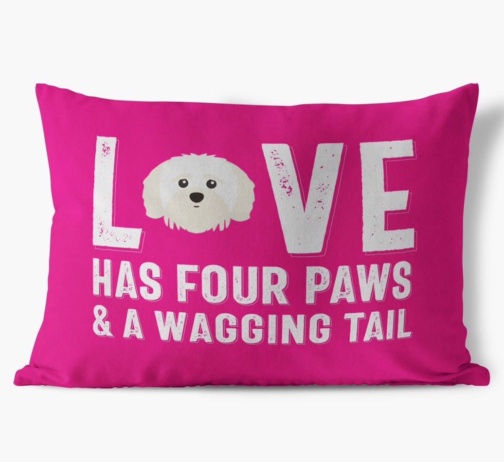 Love Has Four Paws: Personalised {breedFullName} Soft Touch Cushion