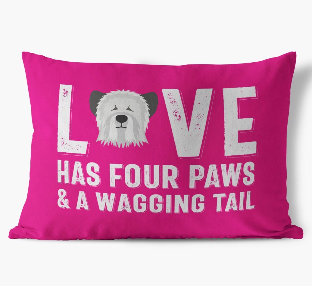 Love Has Four Paws: Personalised {breedFullName} Soft Touch Cushion