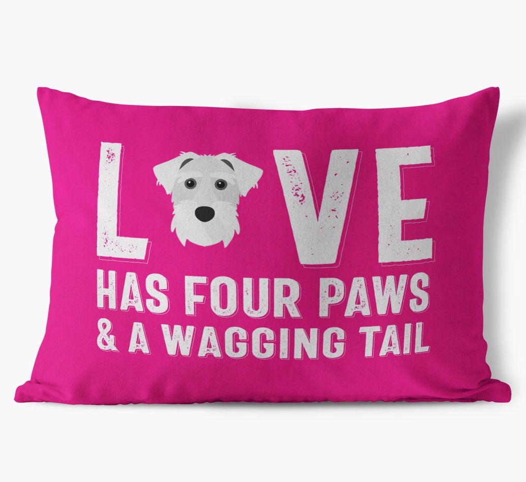 Love Has Four Paws: Personalised {breedFullName} Soft Touch Cushion