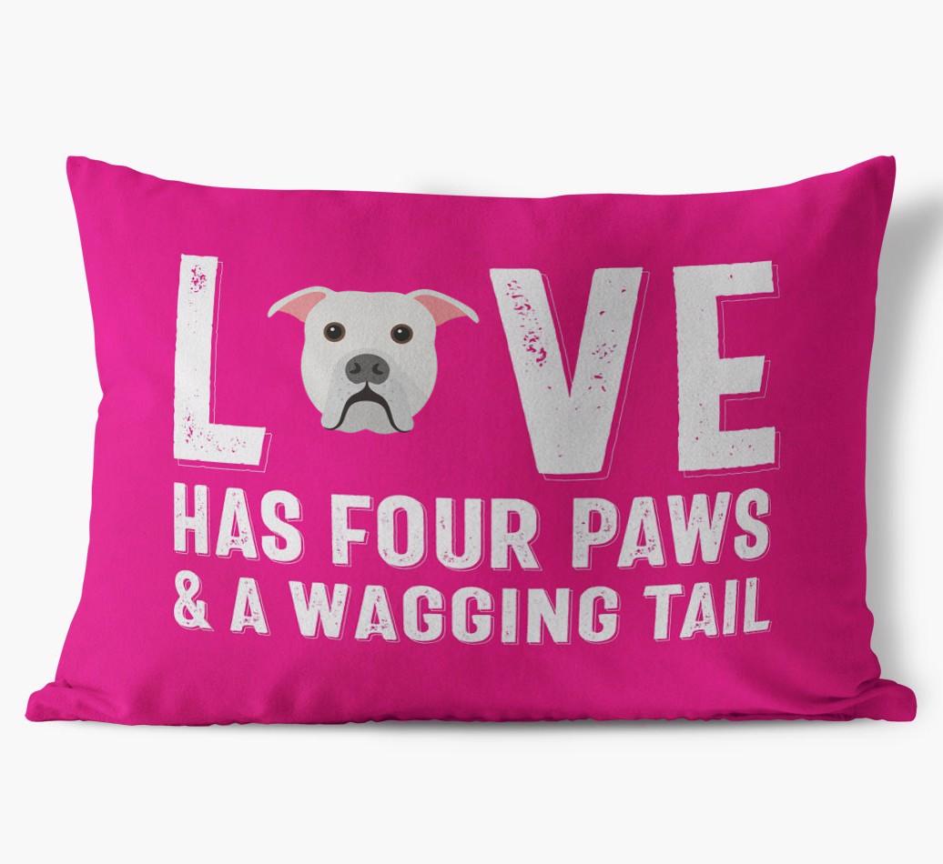 Love Has Four Paws: Personalized {breedFullName} Soft Touch Pillow