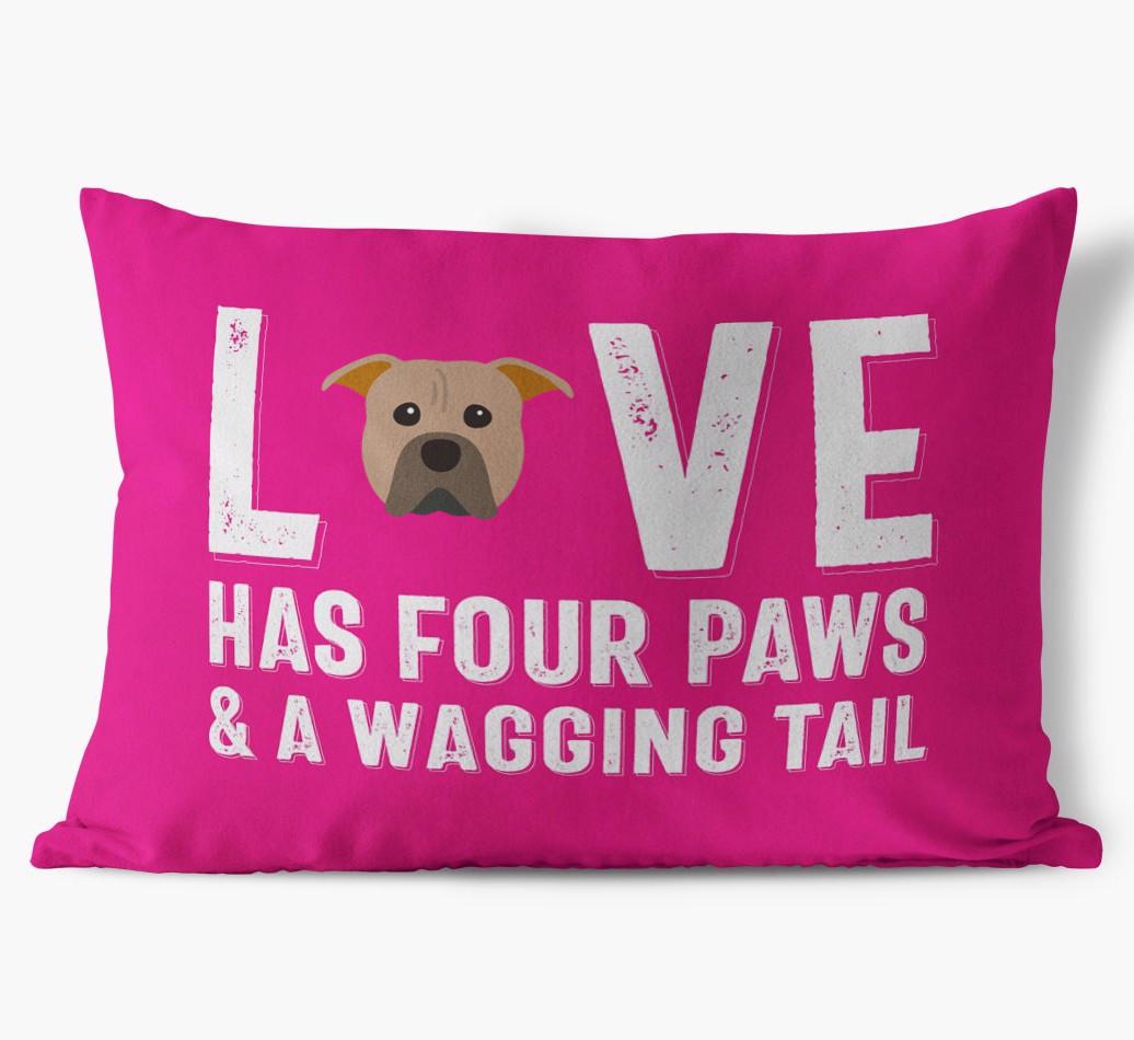 Love Has Four Paws: Personalized {breedFullName} Soft Touch Pillow