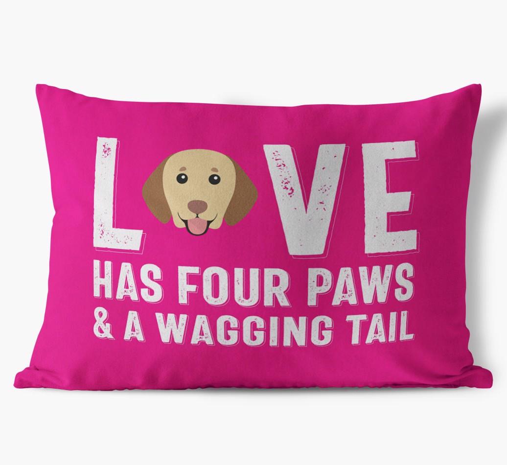 Love Has Four Paws: Personalized {breedFullName} Soft Touch Pillow