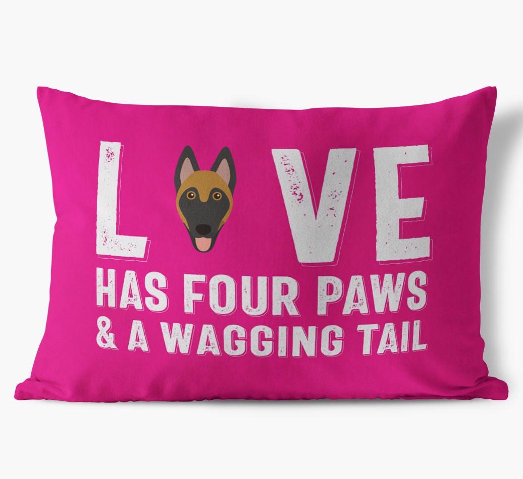 Love Has Four Paws: Personalized {breedFullName} Soft Touch Pillow