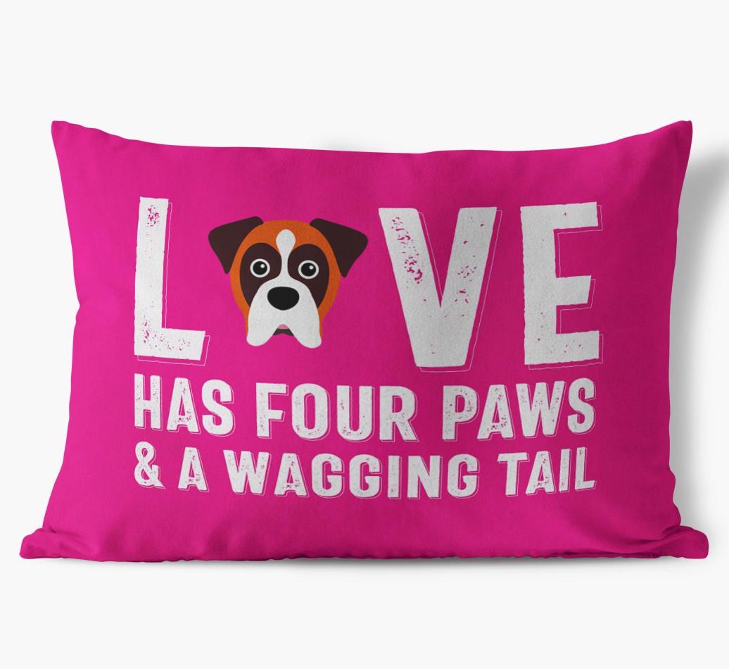 Love Has Four Paws: Personalized {breedFullName} Soft Touch Pillow