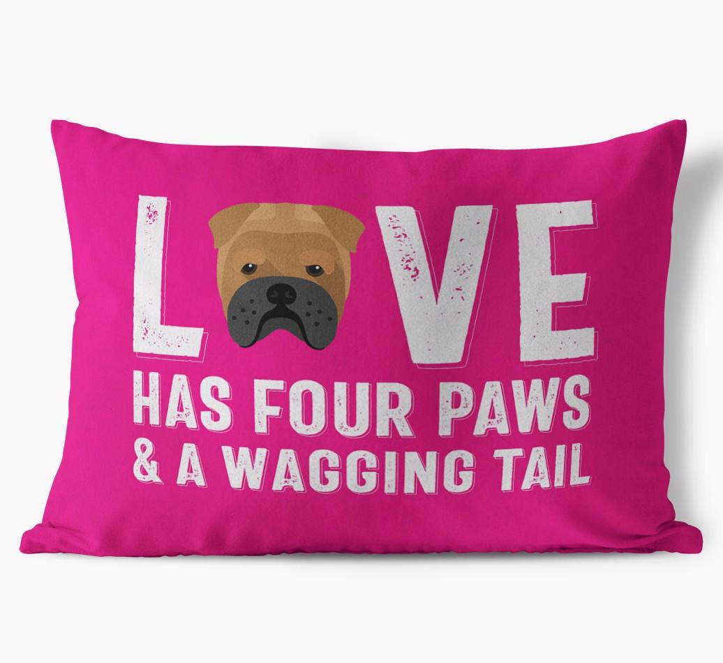 Love Has Four Paws: Personalized {breedFullName} Soft Touch Pillow