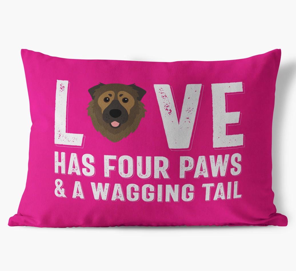 Love Has Four Paws: Personalized {breedFullName} Soft Touch Pillow