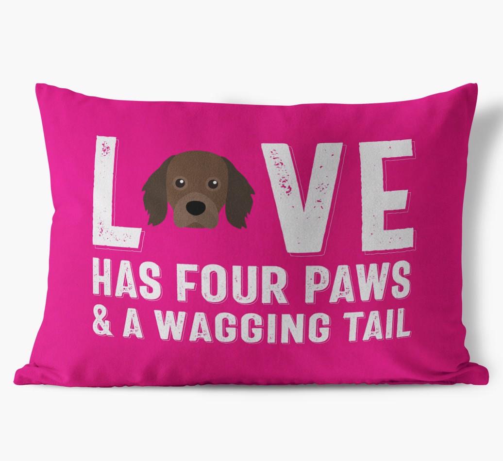 Love Has Four Paws: Personalized {breedFullName} Soft Touch Pillow