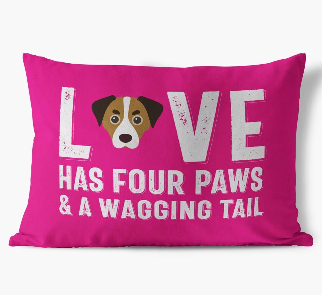 Love Has Four Paws: Personalized {breedFullName} Soft Touch Pillow