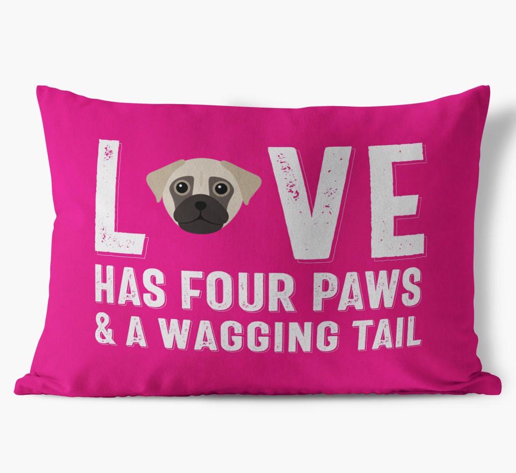 Love Has Four Paws: Personalized {breedFullName} Soft Touch Pillow