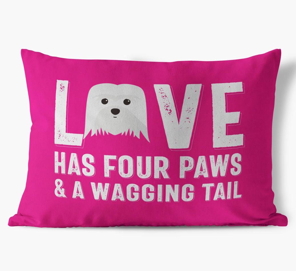 Love Has Four Paws: Personalized {breedFullName} Soft Touch Pillow
