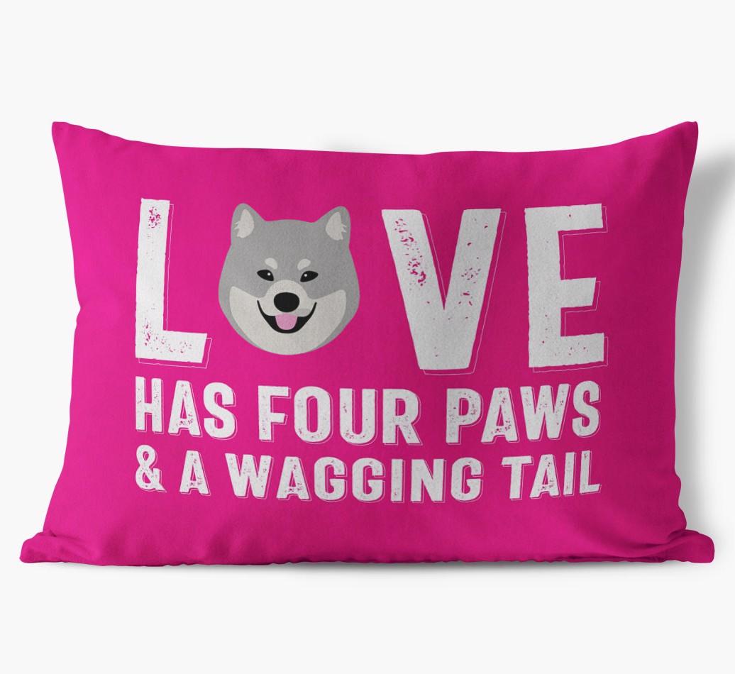 Love Has Four Paws: Personalized {breedFullName} Soft Touch Pillow