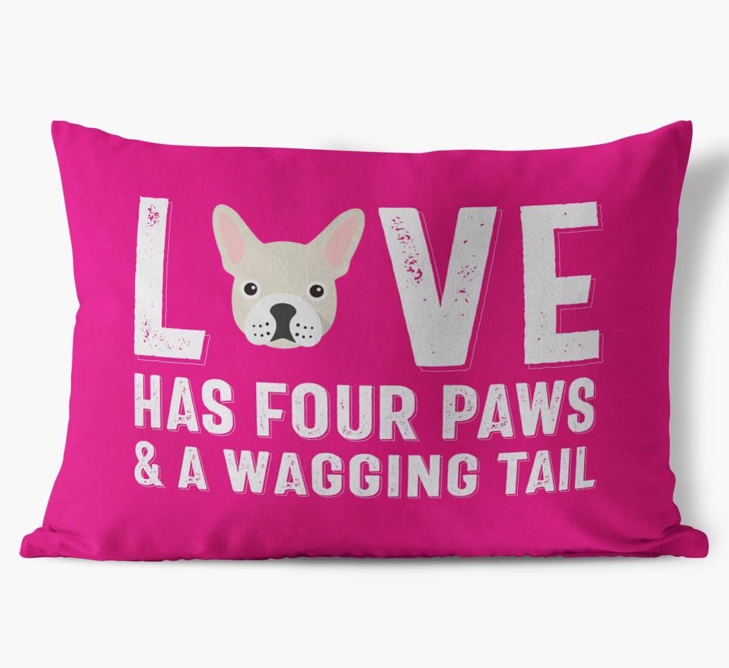 Love Has Four Paws: Personalised {breedFullName} Soft Touch Cushion