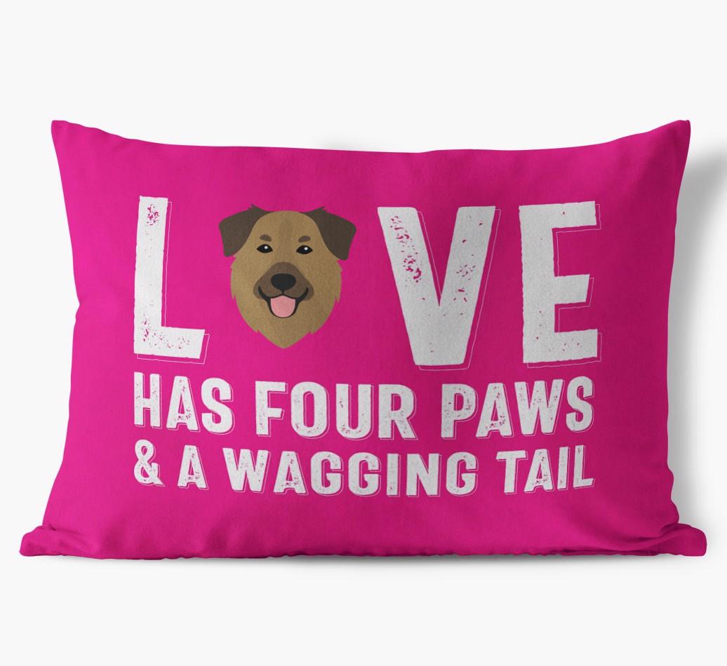 Love Has Four Paws: Personalized {breedFullName} Soft Touch Pillow
