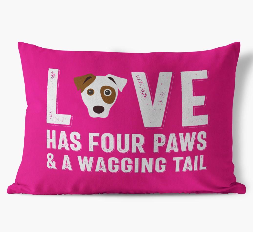 Love Has Four Paws: Personalised {breedFullName} Soft Touch Cushion