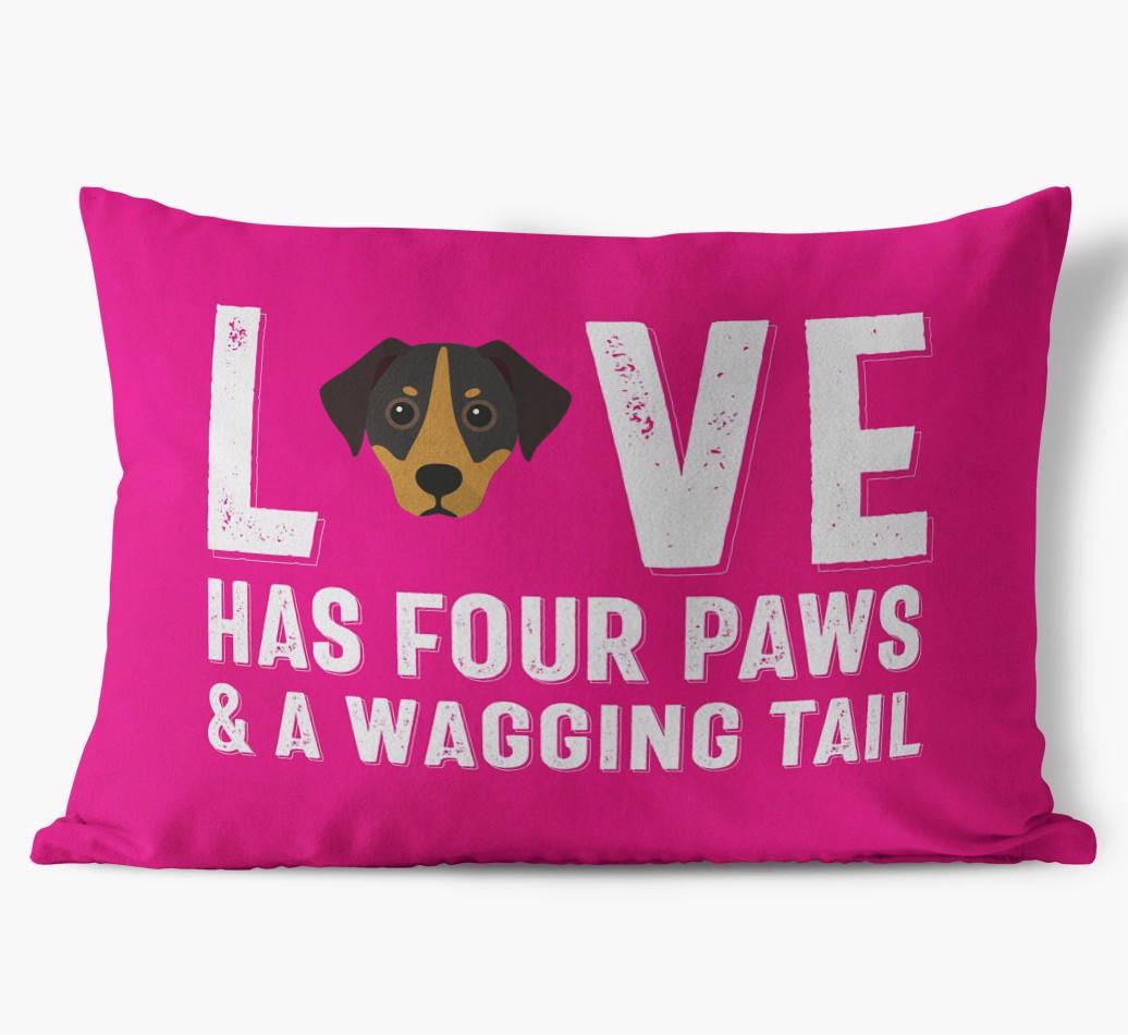 Love Has Four Paws: Personalized {breedFullName} Soft Touch Pillow