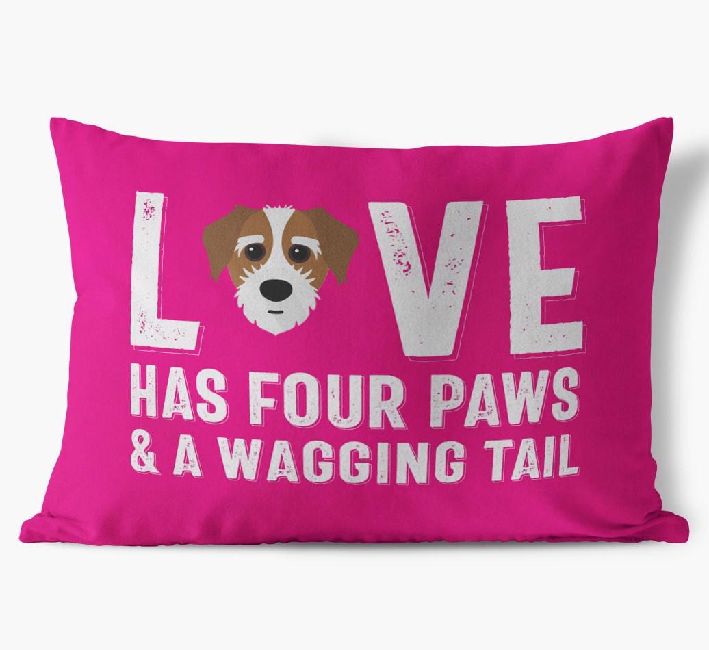 Love Has Four Paws: Personalized {breedFullName} Soft Touch Pillow