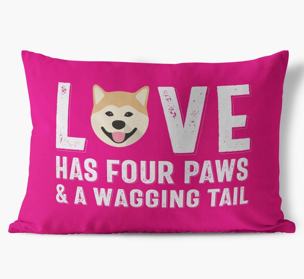 Love Has Four Paws: Personalized {breedFullName} Soft Touch Pillow