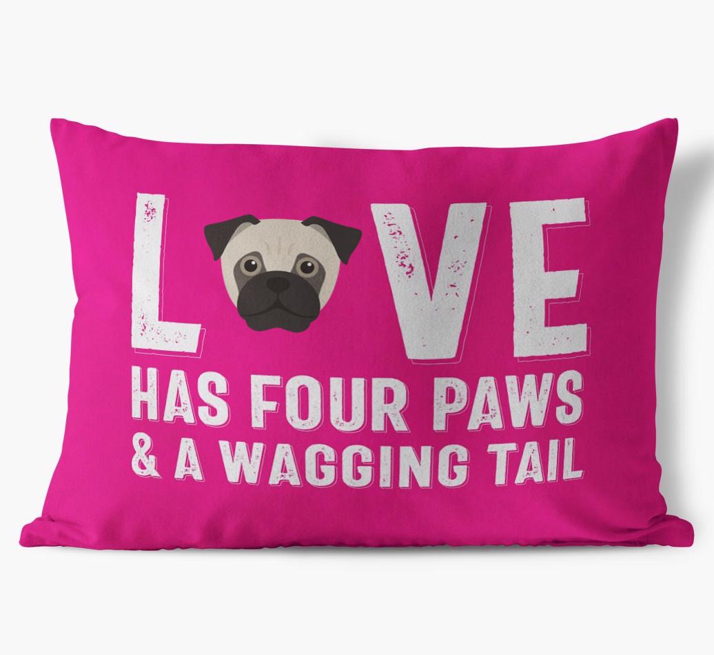 Love Has Four Paws: Personalized {breedFullName} Soft Touch Pillow
