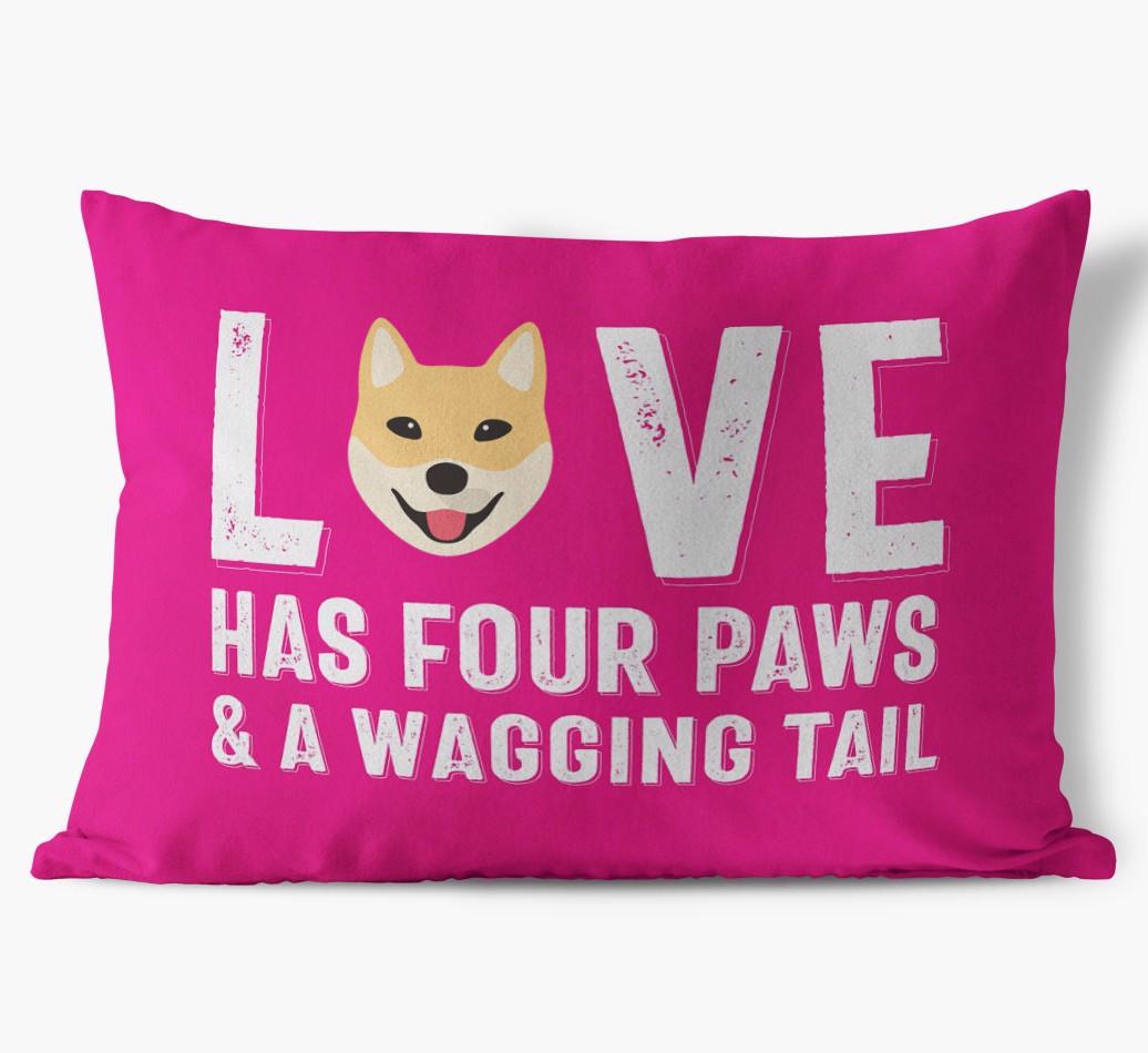 Love Has Four Paws: Personalized {breedFullName} Soft Touch Pillow