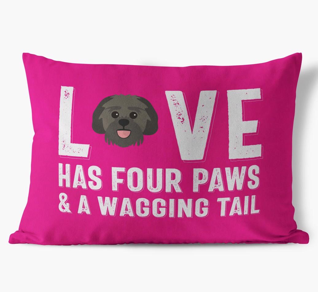 Love Has Four Paws: Personalized {breedFullName} Soft Touch Pillow