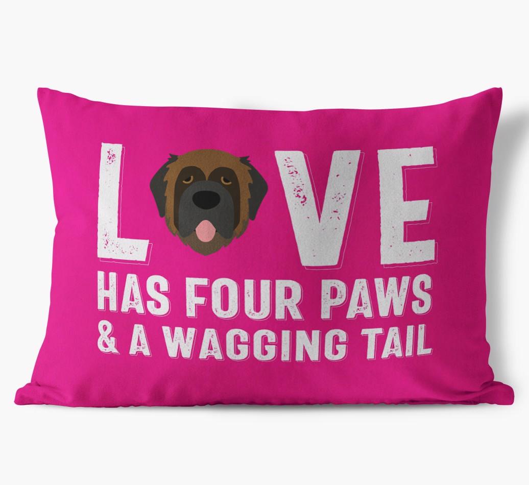 Love Has Four Paws: Personalized {breedFullName} Soft Touch Pillow