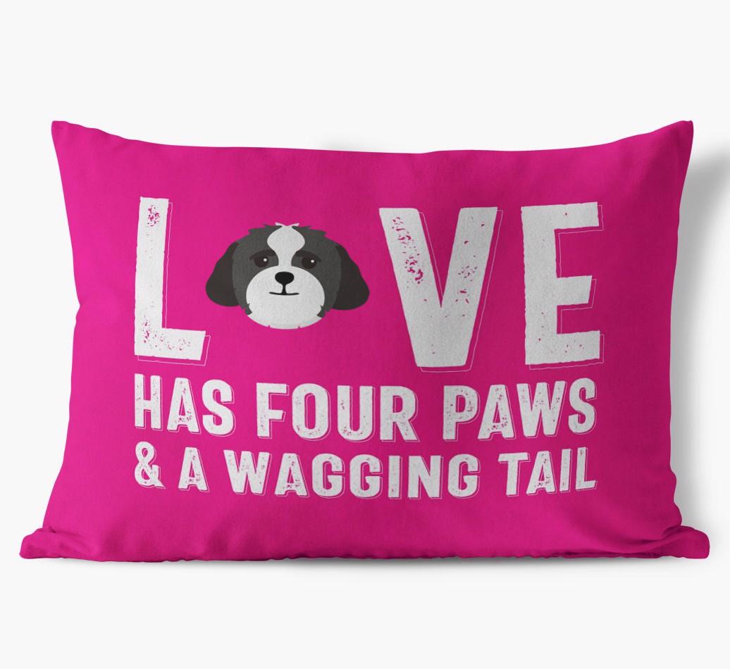 Love Has Four Paws: Personalized {breedFullName} Soft Touch Pillow