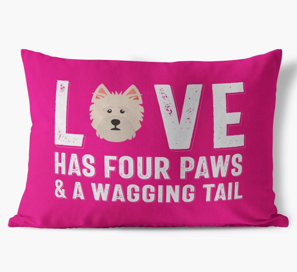Love Has Four Paws: Personalized {breedFullName} Soft Touch Pillow