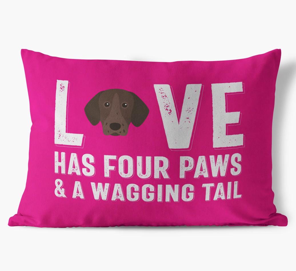 Love Has Four Paws: Personalized {breedFullName} Soft Touch Pillow