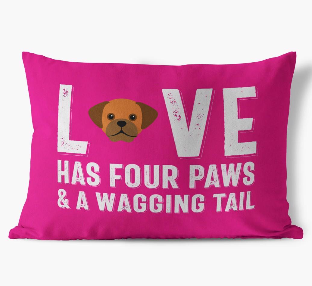 Love Has Four Paws: Personalized {breedFullName} Soft Touch Pillow