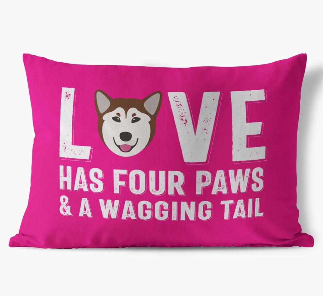 Love Has Four Paws: Personalized {breedFullName} Soft Touch Pillow