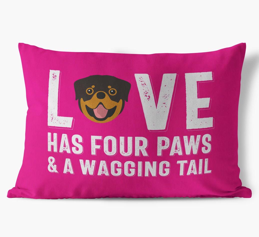 Love Has Four Paws: Personalized {breedFullName} Soft Touch Pillow