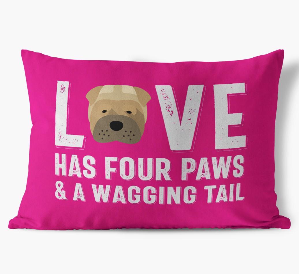 Love Has Four Paws: Personalized {breedFullName} Soft Touch Pillow