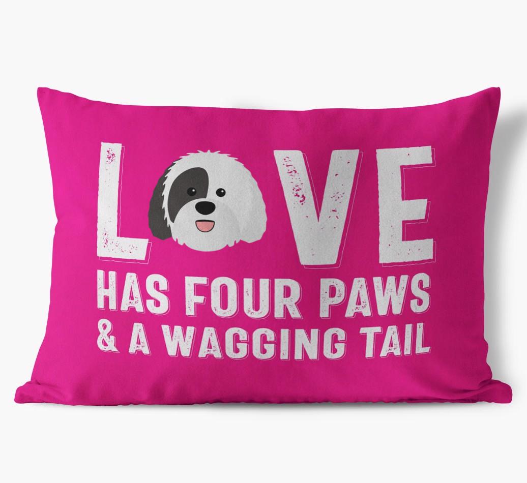 Love Has Four Paws: Personalized {breedFullName} Soft Touch Pillow