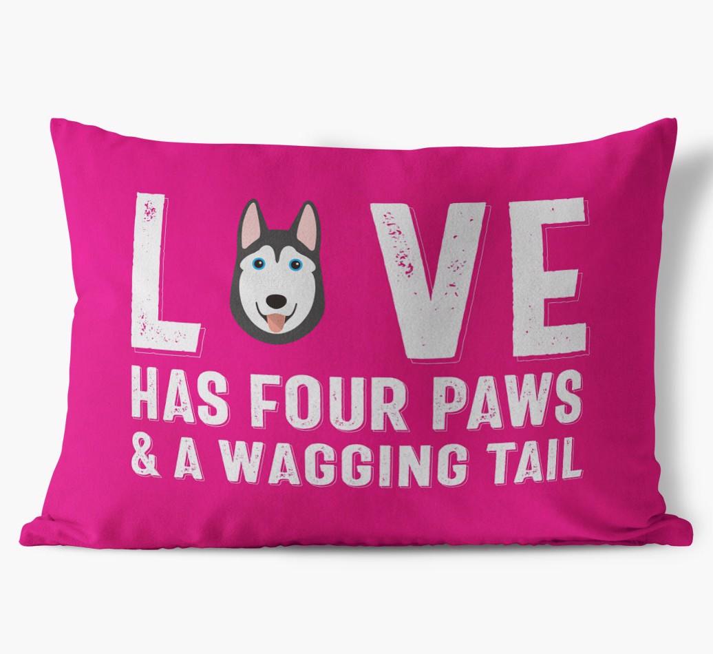 Love Has Four Paws: Personalized {breedFullName} Soft Touch Pillow