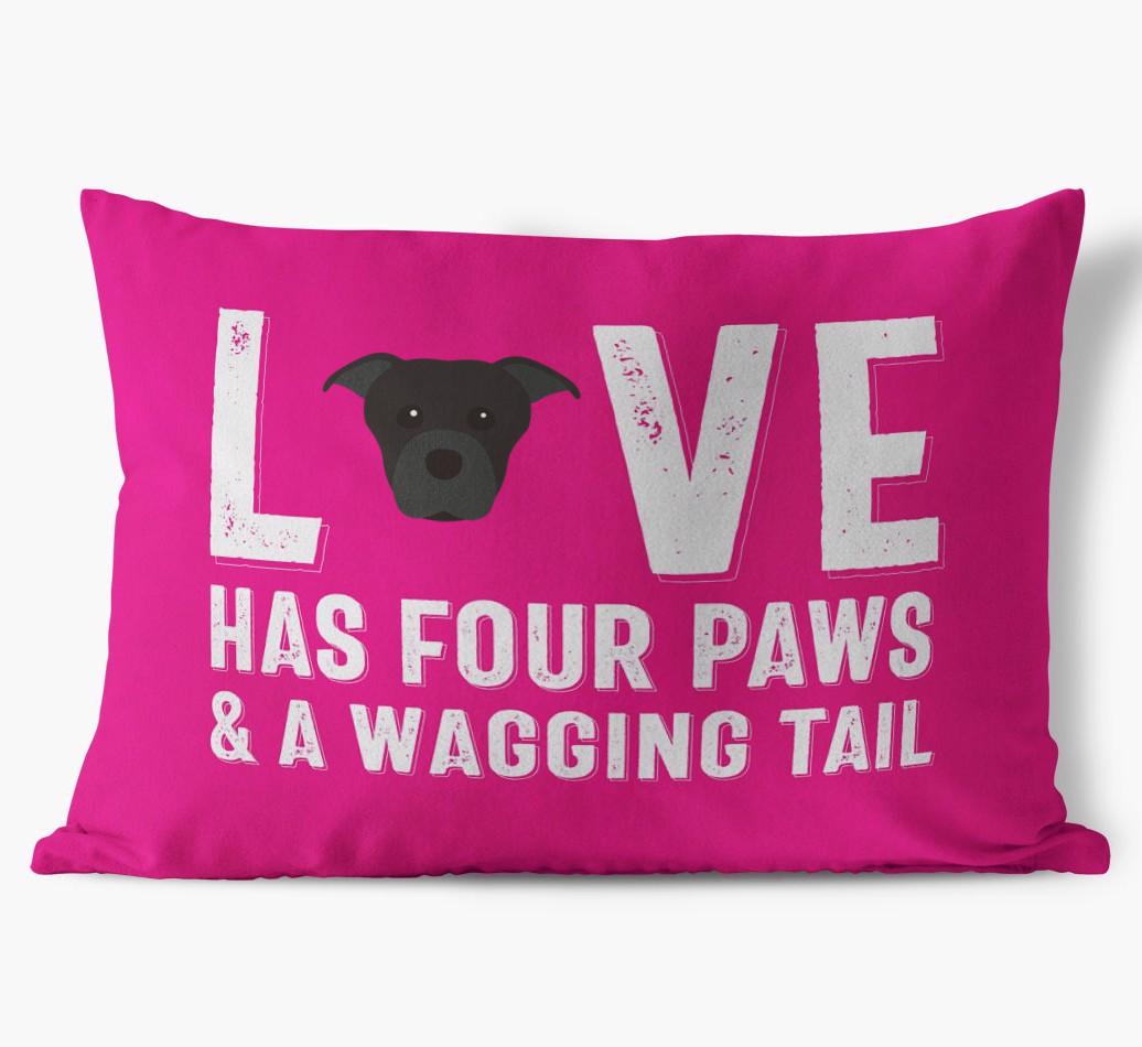 Love Has Four Paws: Personalized {breedFullName} Soft Touch Pillow