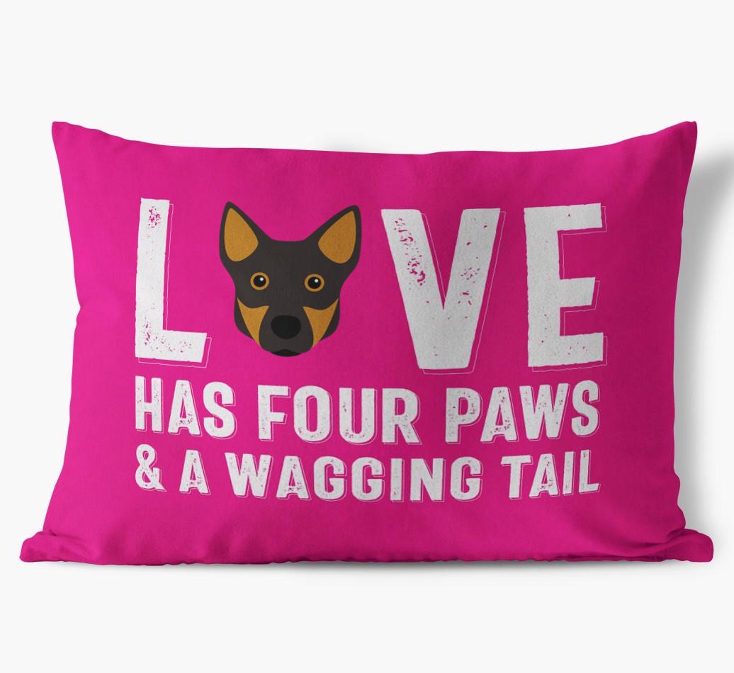 Love Has Four Paws: Personalized {breedFullName} Soft Touch Pillow
