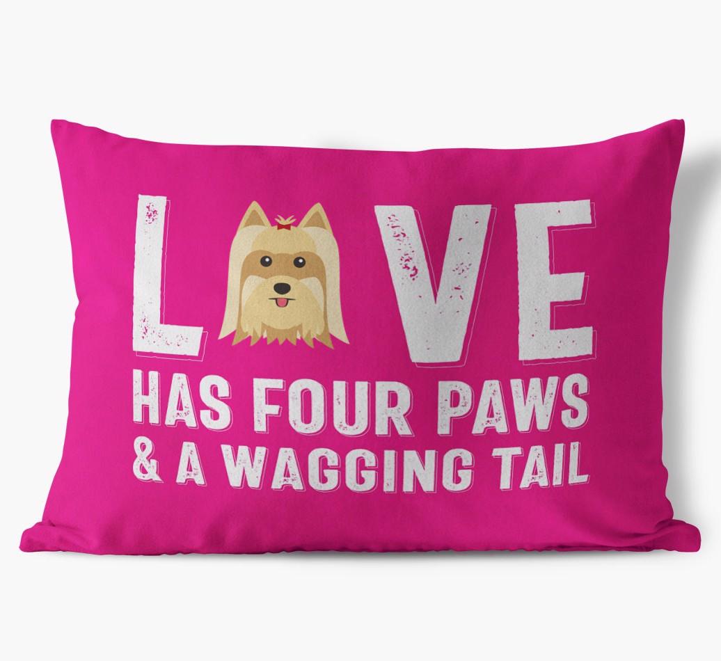 Love Has Four Paws: Personalized {breedFullName} Soft Touch Pillow