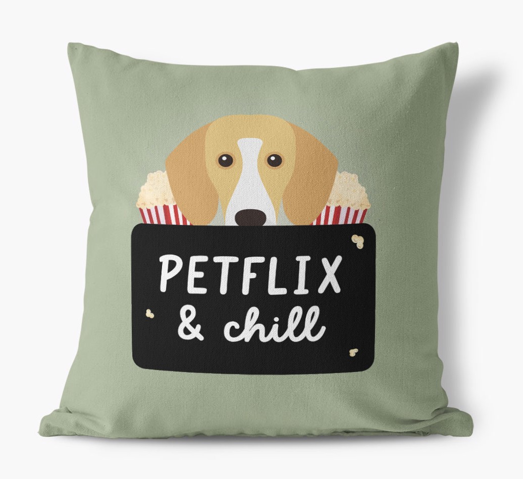 Petflix & Chill: Personalised {breedFullName} Canvas Cushion