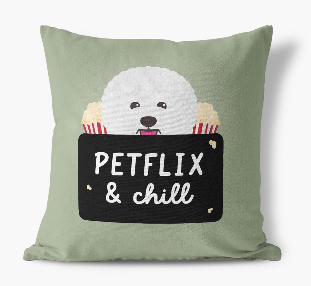 Petflix & Chill: Personalised {breedFullName} Canvas Cushion