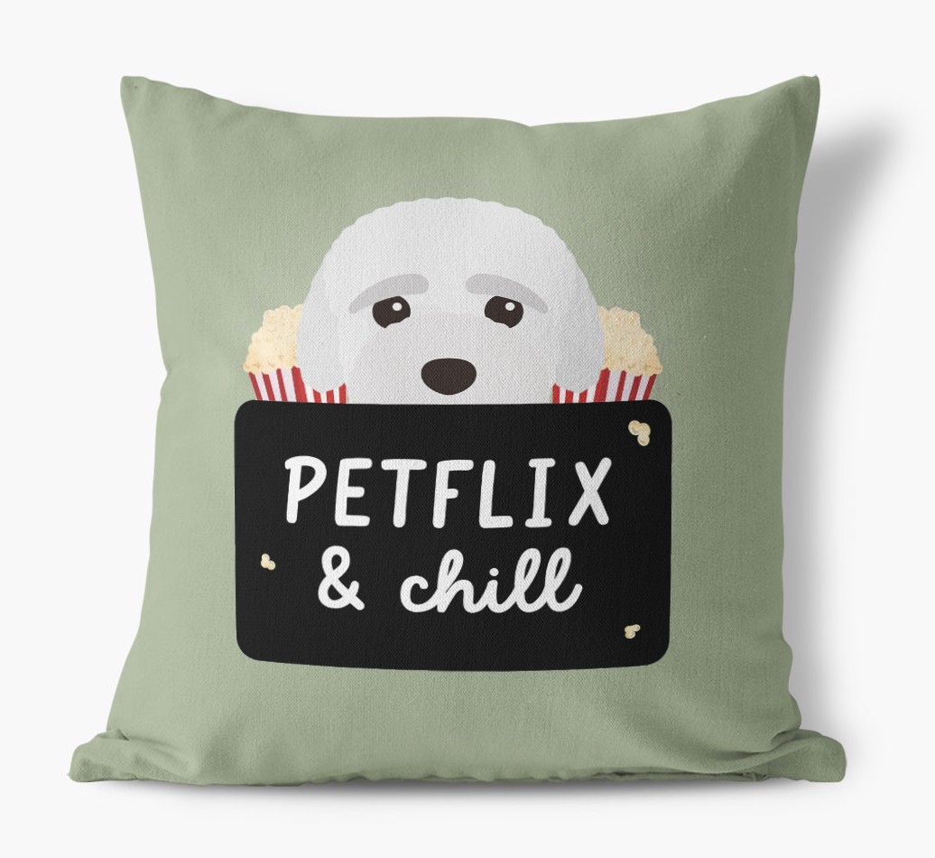 Petflix & Chill: Personalised {breedFullName} Canvas Cushion