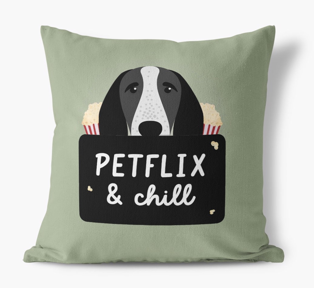 Petflix & Chill: Personalised {breedFullName} Canvas Cushion