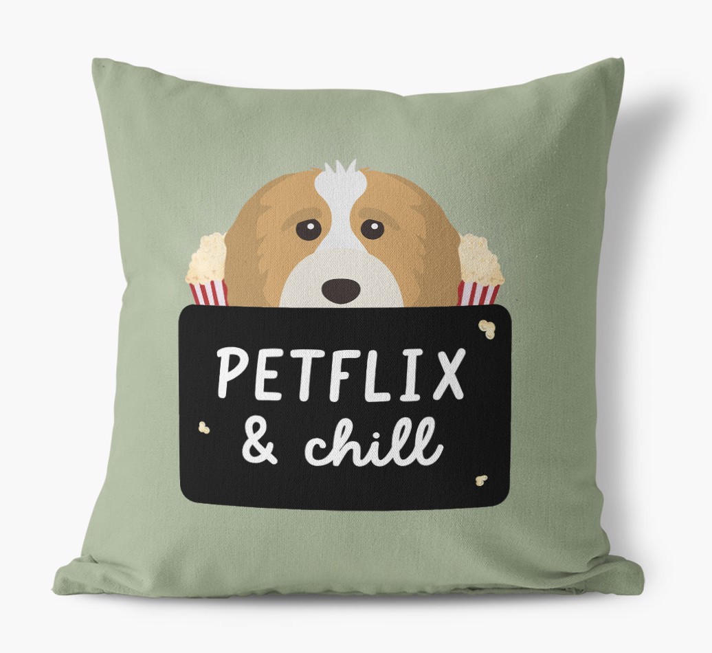Petflix & Chill: Personalised {breedFullName} Canvas Cushion